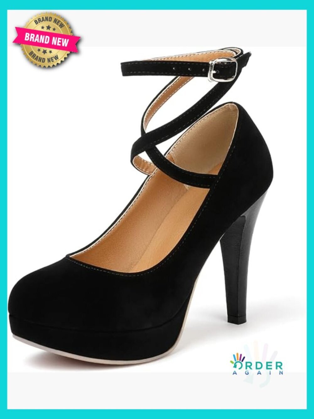 Vintage Platform Pumps with Buckle Ankle Strap Sexy High Heels for Women